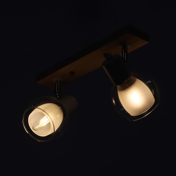 Светильник настенный (спот) N5105/2 WT+WOOD Е27 1*40Вт ( l=420;w=100;h=170) VERNER LIGHTING *1