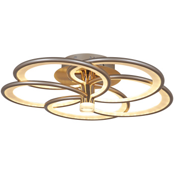 Люстра 09246-0.3-5S Champaign silver LED ПДУ	ПДУ+диммер+управление с телефон 3000-6000К S=26м2    *1