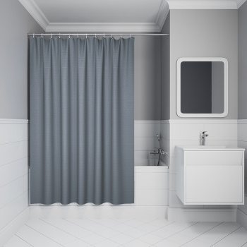 Штора для ванной "IDDIS" п/эстер 200*180см Вафля серая DW03P18i11 *1/20