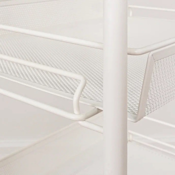 Этажерка металл. "Ладья2К" 3-х ур.: 3 корз., в.0,76м,ш.0,44,гл.0,25м, на колес. Белая Э322Б "ЗМИ" *1