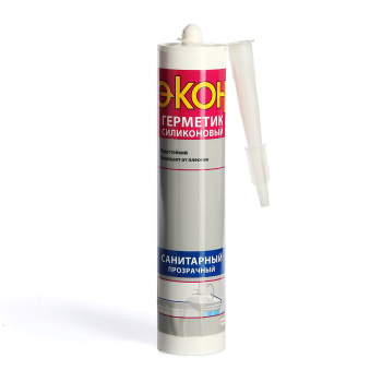 Герметик санитарный 280 мл ЭКОН, силиконовый, прозрачный