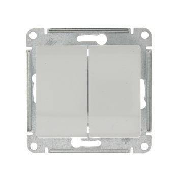 Механизм выключателя "Glossa" 2-кл. белый GSL000151 *1/20