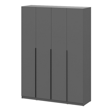 Шкаф 160х221.6х50.6 см СВ-Мебель ШК 5, графит серый