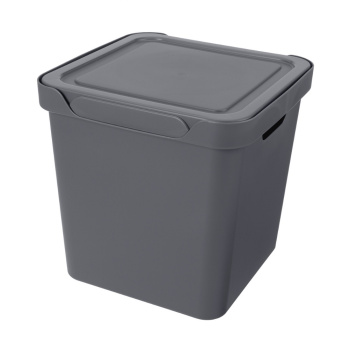 Контейнер д/хранения пластм. "Luxe"18,0л 286х286х286мм Серый арт.433242611("Бытпласт") *1/6