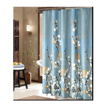 Штора  для ванной "Aquadomer" п/эстер 180*180см "Цветы" с кольцами XT-060 *1/25