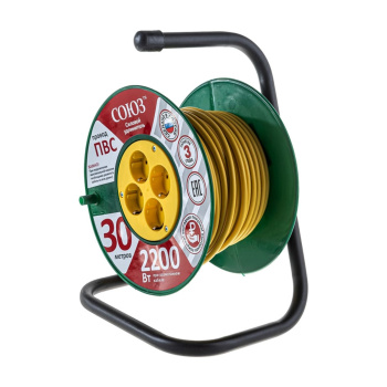 Удлинитель 4 розетки 30м с/з КАТУШКА ПВС 3*0,75 10А IP20 2.2кВт Союз 481S-3403 *1