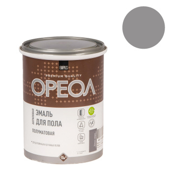 Эмаль акриловая для пола темно-серая полуматовая 0,9 кг Ореол *1/6/588