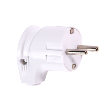 Вилка штепсельная  А105 белая угловая з/к 16А *10/30/300