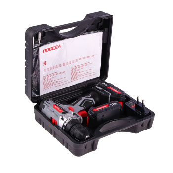 Дрель-шуруповерт 12В 2скор.0-400/0-1490об/мин 32Нм 2,2Ач 1ч 2аккум LI-ION ДА-12/2 Ли ПОБЕДА