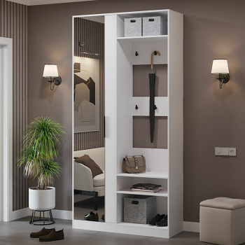 Набор мебели для прихожей АГАТА секция комбинированная Белая *1