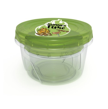 Набор банок для продуктов пластм. "Summer time" 2шт: 0,3л+0,7л с закруч.кр. арт.43118 "Пол-быт" 1/27