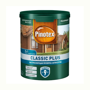 Защитно-декоративное покрытие 0.9 л для древесины PINOTEX Classic Plus 3 в 1, лиственница