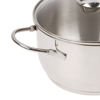 Кастрюля нерж. 3,0л "Классика-Прима" с Теплораспр.дн, d22см, Стек.кр, прутк.руч.1с753 (Аша) *1/6