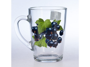 Кружка стекло 300мл "Капучино" с рис."Черная смородина" 07с1334 ДЗ Ч см ("ОСЗ" Гусь-Хрустальный) *20