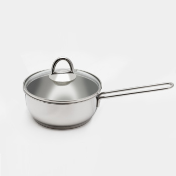 Кастрюля нерж. "АМЕТ" "Классика-Прима" 1,0л с Теплораспр.дн., d16см, Стек.кр., Дл.прутк.р.1с2526*1/6