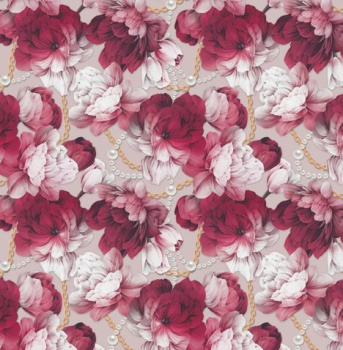 Клеёнка на тканевой основе "PoemaShine" "Цветы" розово-бел. шир.1,4м AS-826 *20