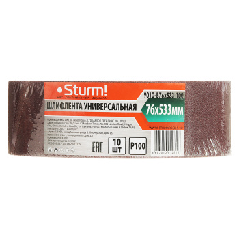 Шлифлента 76*533 №100 STURM 9010-В76x533-100 (набор 10шт.) *1/25