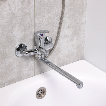 Смеситель для ванны ЦС-СМ 300-4 D35 М-40  плоский излив (Подольск) *1/10