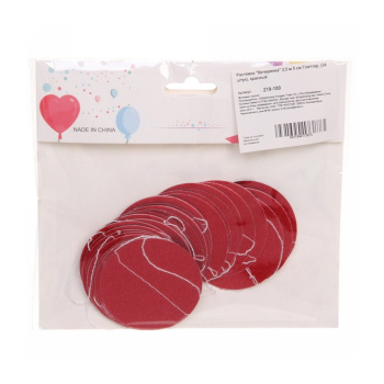 Растяжка "Вечеринка" 2,5 м 5 см Глиттер, (24 штук), красный