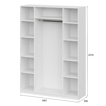 Шкаф 160х221.6х50.6 см СВ-Мебель ШК 5, белый текстурный