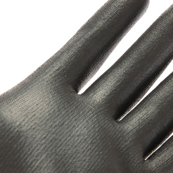 Перчатки рабочие полиэстер, с полиуритановым обливом, Черные, р-р 8(M) PR-PU052 "Fiberon" *1/12/120