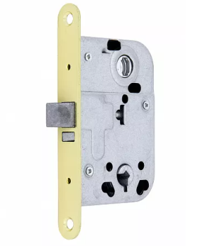 Защелка врезная д/финских дверей п/ручку и фиксатор ЗОЛОТО L 004 PB Фабрика Замков *1/50
