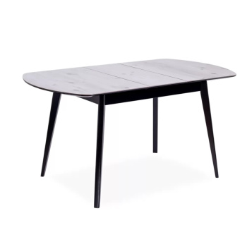 яяяСтол обеденный раздв.АТЛАС-02 1200(+320)*800мм МДФ ПВХ Черный, Пластик"Каспий Черное Золото"*1