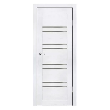 Комплект ЦАРГИ Окинава Ясень белоснежный 800 мм экошпон (дверь+погонаж+замок+петли)*1