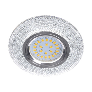 Светильник встр.MR16 LD7069 GU5.3 Ecola искристый  с подсв. Модерн  хром 25*95 FT16CMEFB*10/50