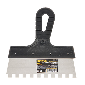 Шпатель малярный зубчат. 200мм зуб 10*10 "Korvus" (арт.1205116) *1/12 Шпатель малярный зубчат. 200мм зуб 10*10 "Korvus" (арт.1205116) *1/12
