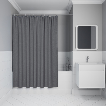 Штора для ванной "IDDIS" п/эстер 200*180см Лен серый DL03P18i11 *1/20