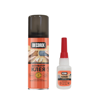 Клей двухкомпонентный для экспресс-склеивания DECORIX (активатор 140 мл+клей 25 г) *1/72