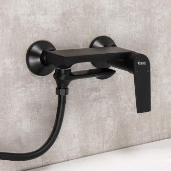 Смеситель для ванны "Potato" P30167-6 короткий излив (черный матовый) *1/10