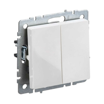 Механизм выключателя "BRITE" 2-кл. белый IEK BR-V20-0-10-K01  *1/10/100