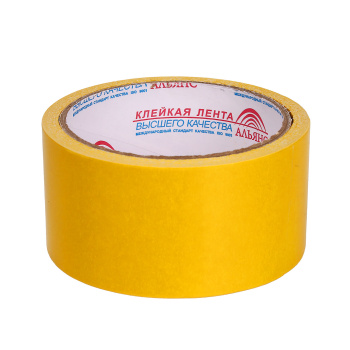 яяяЛента клейкая двусторонняя на полипропилен. основе 48мм х 10м АЛЬЯНС  *1/36
