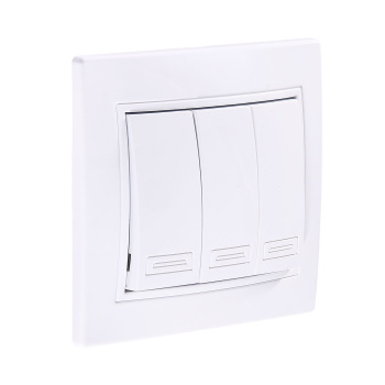 Выключатель "Intro Plano" СП 3кл. белый 10А-250В IP20 1-106-01 *10/200