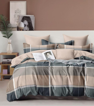 Постельное белье евро сатин Орхидея 2550, наволочки 70*70см - 2шт *1/4