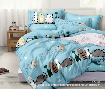 Постельное белье детское 2сп поплин на резинке Орхидея 1779А, наволочки 70*70 - 2шт *1/4