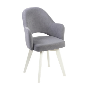 яяяКресло КЛЕО КАТАНИЯ Велюр сильвер+опоры Белые СТЕЛС КТ648*4