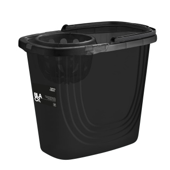 Ведро д/мытья пола пластм. со вставкой для Отжима 10л прямоуг. "Black" SC111810621 "Spin Clean"*1/9
