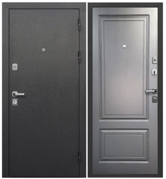 Дверь металлическая 9 см Толстяк Букле черный ясень/графит эмаль 860х2050 ЛЕВАЯ ФЕРРОНИ *1