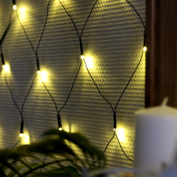 Гирлянда «Сетка» Luazon Lighting, 1.6х1.6 м, 8 режимов, теплый белый, 144 LED, IP20, 220 В