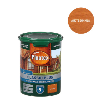 Защитно-декоративное покрытие 0.9 л для древесины PINOTEX Classic Plus 3 в 1, лиственница