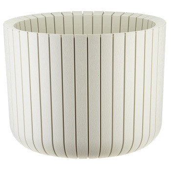 Кашпо пластм. "Шато" 29,0л d верха 380мм h300мм Белый ротанг М3040 ("М-Пластика") *1