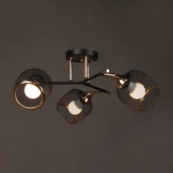 Люстра N6408/3 BK+FGD  3*40W E27 220V (d-540; h-230)  VERNER LIGHTING *1