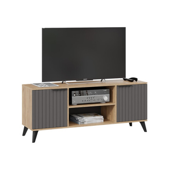 Тумба под ТВ 1335*374*452 Исп.2 Дуб крафт золотой/Графит матовый Хилтон ТриЯ*1