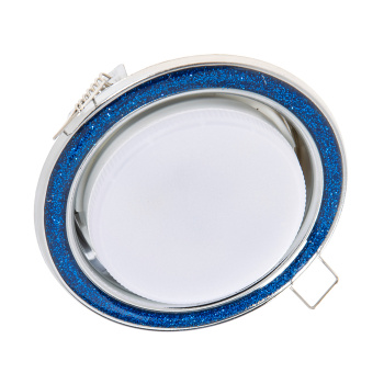 Светильник встраиваемый GX53 H4 DL3901 Ecola Круг стекло Голубой блеск хром FB53GRECB *10/50