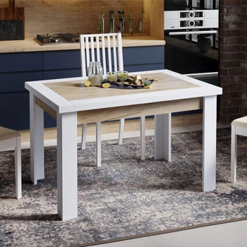 Стол обеденный прямоугольный раздв.Хьюстон Тип4 1200(+1100)*790*760мм Белый, Дуб Крафт золотой*1