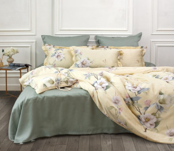 Постельное белье 2сп поплин на резинке Орхидея 6693, наволочки 70*70 - 2шт *1/4