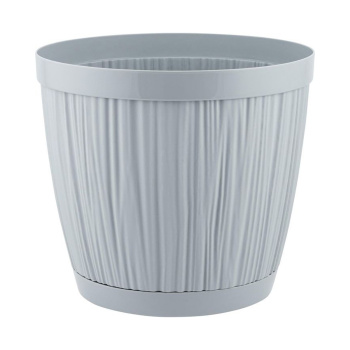 Кашпо пластм. "Barcelona"  9,6л d верха 270мм h243мм с поддоном Утренний туман IG623210025*1/12